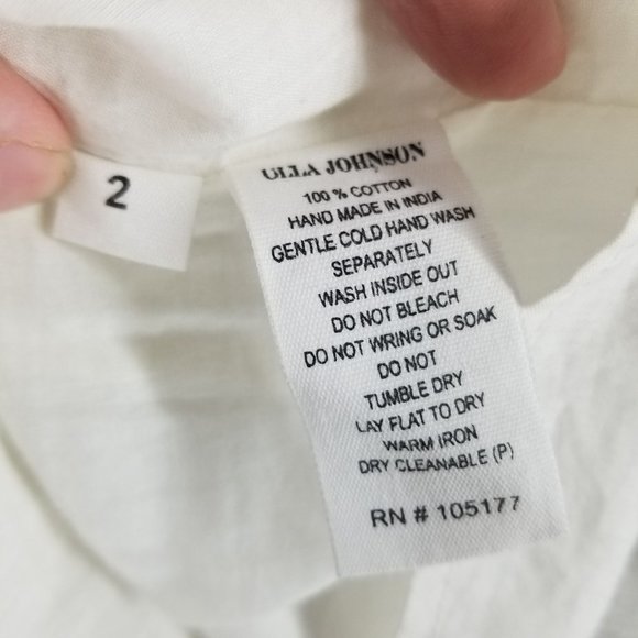 Ulla Johnson Samira White Black Red Embroidered Long Sleeve Mini Boho Dress - Picture 5 of 15